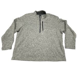 Eddie Bauer Pullover Sweater Fleece 1/4 Zip  Heather Gray Men's Big & Tall 2XB